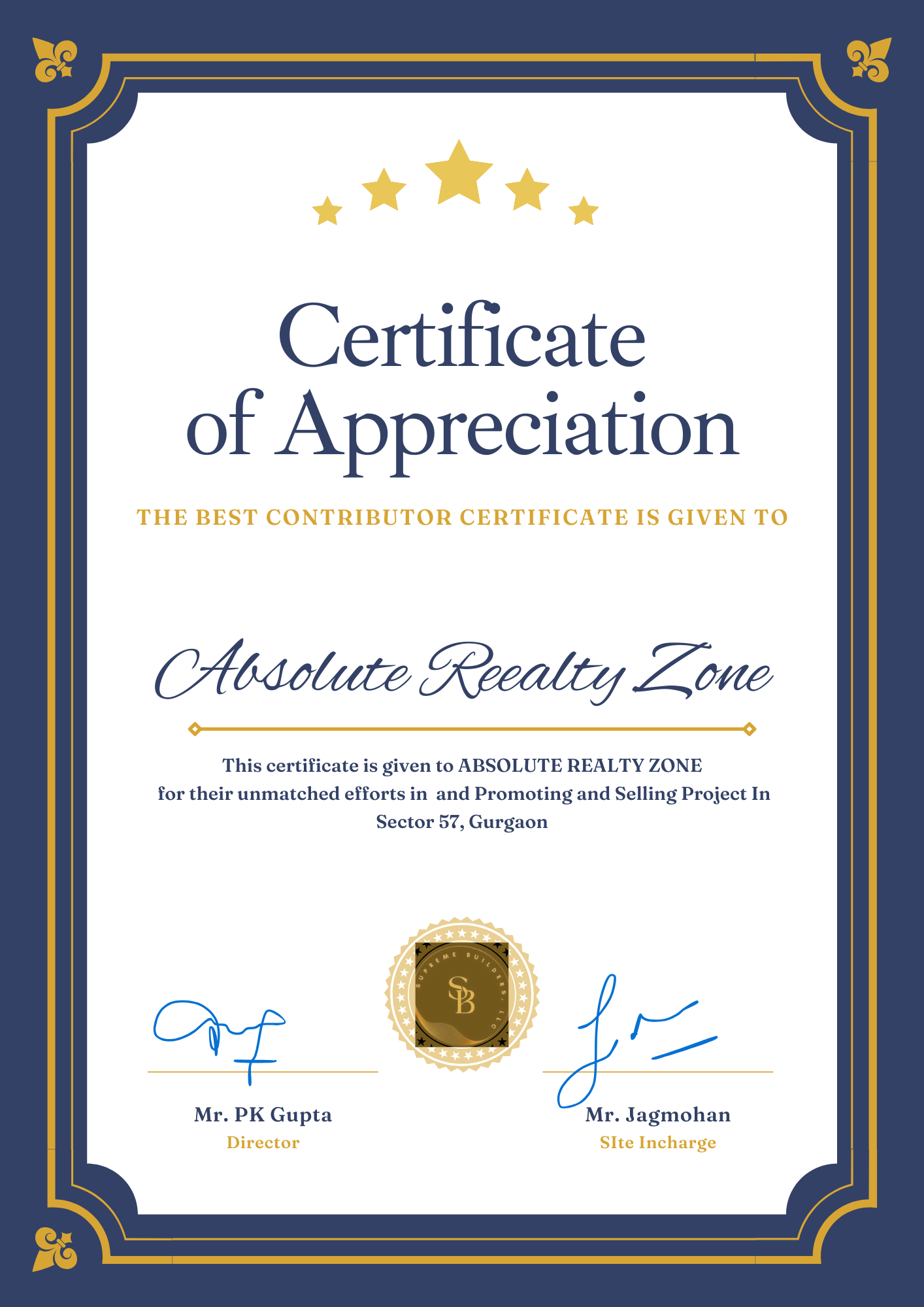 Modern Elegant Certificate of Appreciation